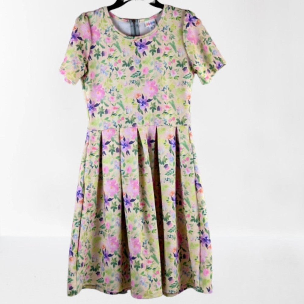 NEW retro style dress LulaRoe Amelia swing dress POCKETS floral lavender…